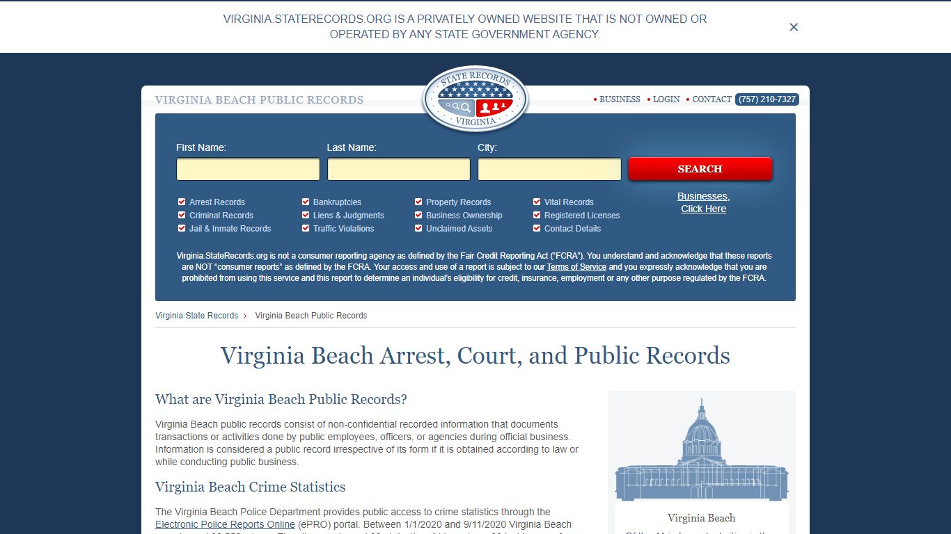 Virginia Beach Arrest, Court, and Public Records